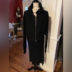 Love Tree Black Distressed Sweater Cardigan Set - SWEATER ONLY